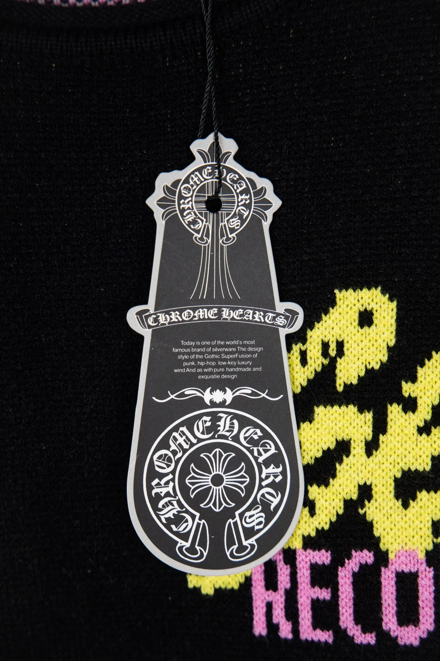 P230 Chrome Hearts 🍁Autumn and Winter Sweater Series🍁 New Sex Records long-sleeved sweater for autumn and winter. Selected high-quality wool blended knitted high-quality high-weight fabric. Non-commercial version. Color: Black Size: S M L XL